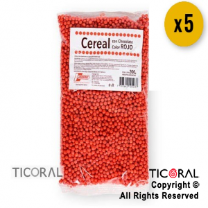 CEREAL CHOCOLATE COLOR ROJO  X 5 paquetes X200GR ARGENFRUT